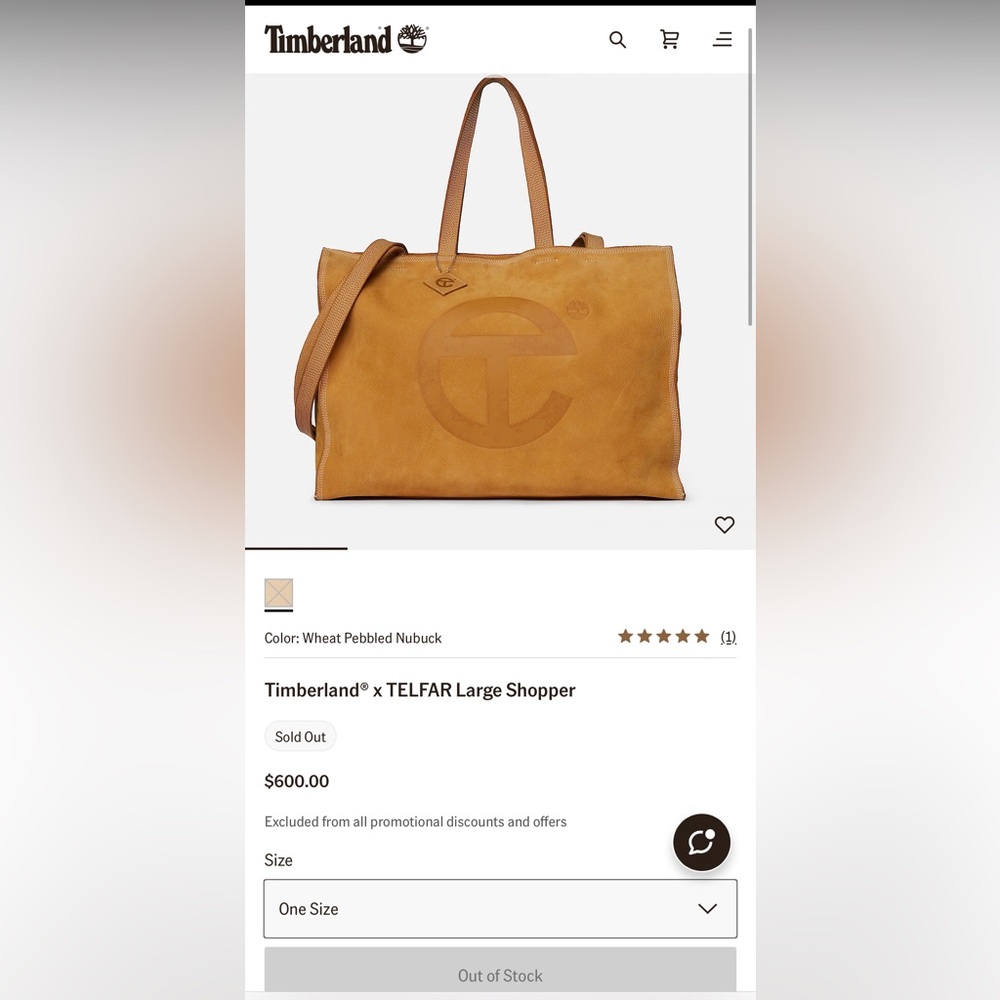*SOLD* NWT- TELFAR x Timberland Limited Edition Collaboration Large Shopper - Picture 8 of 16